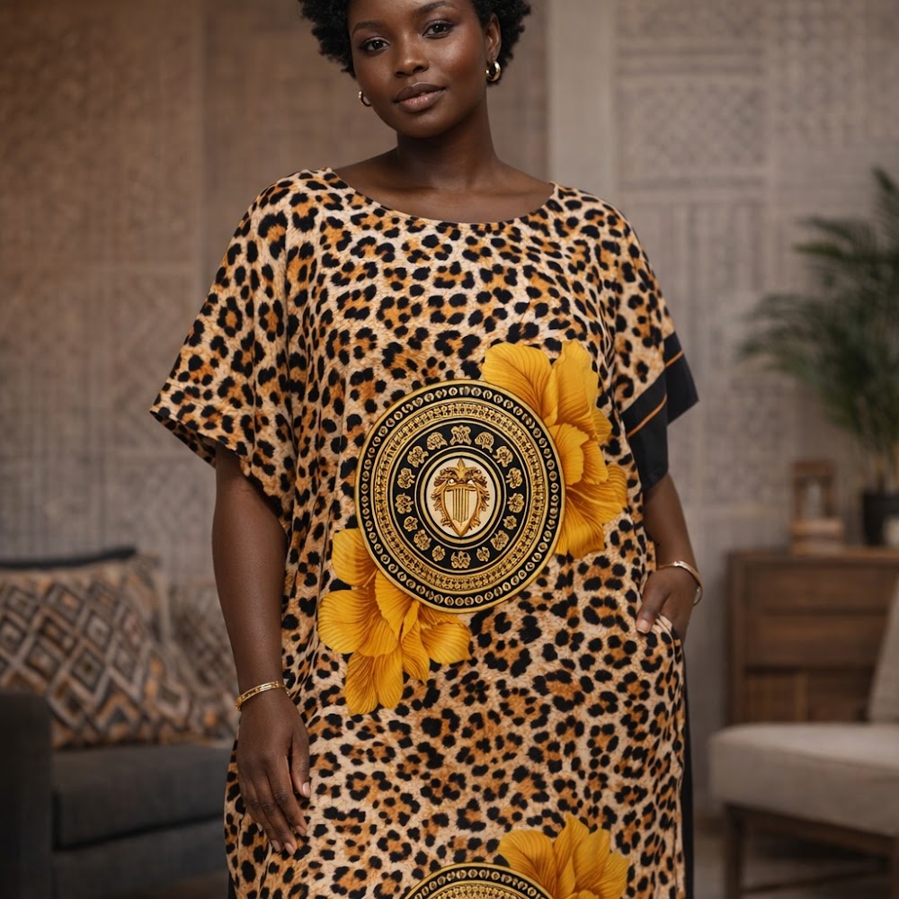 Valyo Heritage clothing - VH-CLO-KAFTAN-LEOPRD-153 - Model