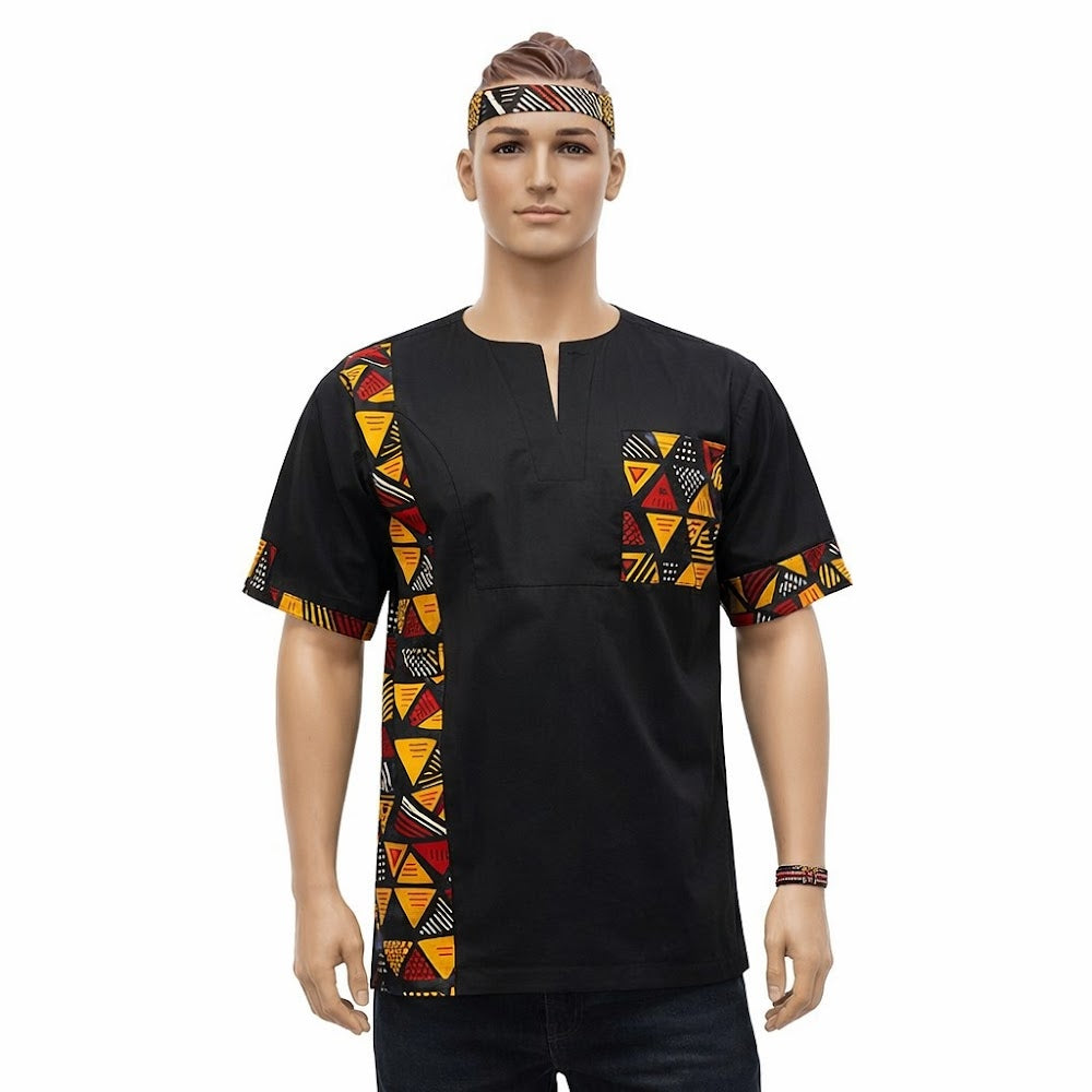 Valyo Heritage clothing - VH-CLO-SHIRT-ANKARA-253 - White Bg