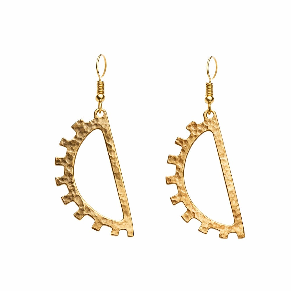 Valyo Heritage earrings - VH-EAR-DROP-GEAR-100 - White Bg