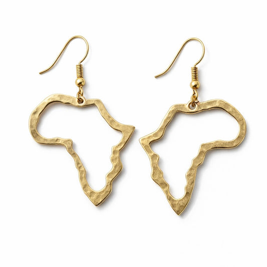 Valyo Heritage earrings - VH-EAR-DROP-AFRICA-091 - White Bg