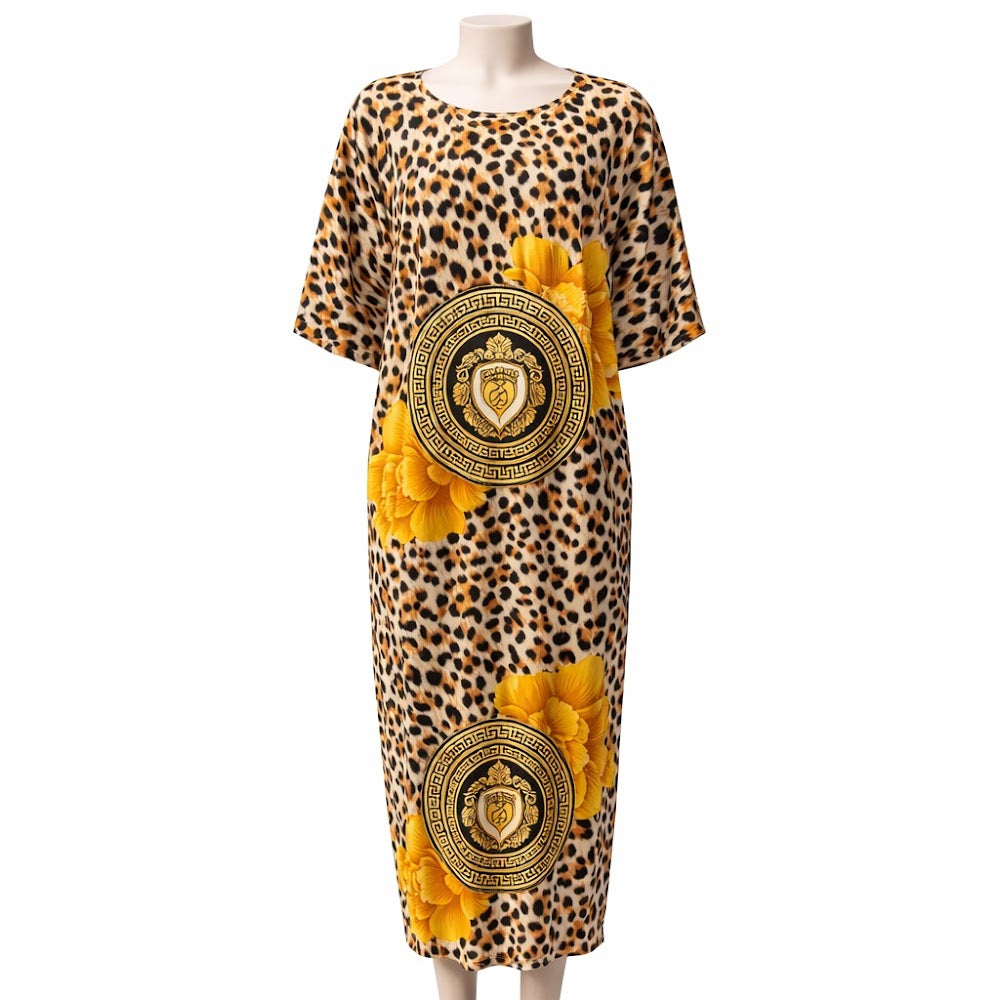 Valyo Heritage clothing - VH-CLO-KAFTAN-LEOPRD-153 - White Bg