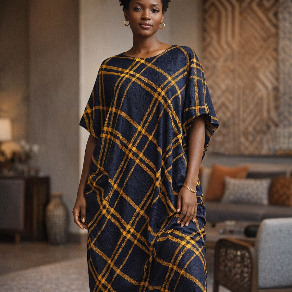 Valyo Heritage clothing - VH-CLO-KAFTAN-STRIPE-155 - Model